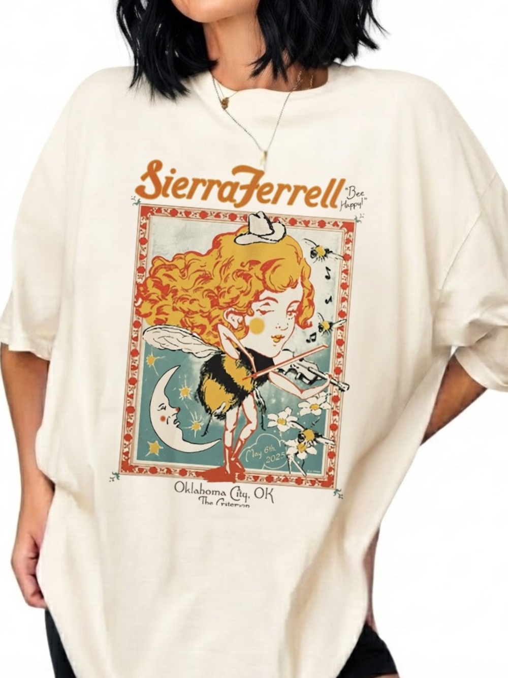 Sierra Ferrell Oklahoma City OK The Criterion Bee Fairy Fiddle Moon Vintage Tee